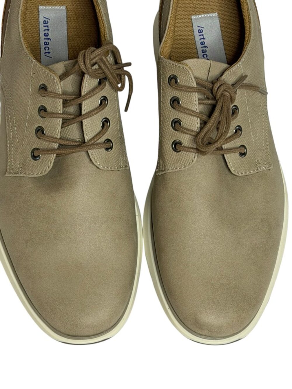 Artefact Mens Shoes Loafers Oxford Derby Leather Mesh Tan 13 - Picture 4 of 10